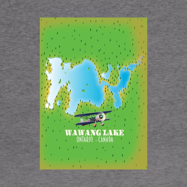 Wawang Lake Ontario Canada lake map by nickemporium1